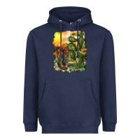Navy western boots with cactus and desert Heavyweight Hoodie - RanaPortraitStore