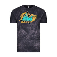 Cloud Black glitter leopard turquoise patch Vintage Tee - AdoDesignShop
