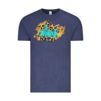 Vintage Denim glitter leopard turquoise patch Vintage Tee - AdoDesignShop