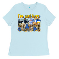 Baby Blue i'm just here for the snacks volleyball Ladies Tee - Zillion Design Studio