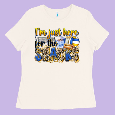 I'm Just Here For The Snacks Volleyball Ladies Tee Designed By Zillion Design Studio