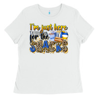 White i'm just here for the snacks volleyball Ladies Tee - Zillion Design Studio