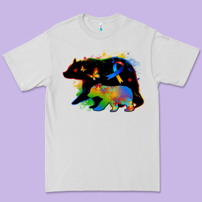 Autism Mama Bear Premium Tee Designed By Zillion Design Studio