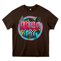 Chocolate Brown race day Heavy Core Tee - Zillion Design Studio