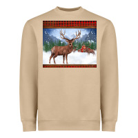 Mushroom christmas reindeer red barn country farm christmas Heavyweight Sweatshirt - BarkalooDesign