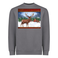 Storm christmas reindeer red barn country farm christmas Heavyweight Sweatshirt - BarkalooDesign