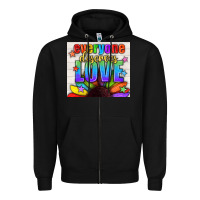 Black Everyone Deserves Love Pride LGBTQ+ Tumbler Zipper Hoodie - BundleAndBundleShop