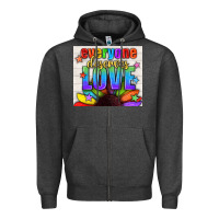 Charcoal Heather Everyone Deserves Love Pride LGBTQ+ Tumbler Zipper Hoodie - BundleAndBundleShop