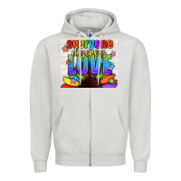Dove Grey Everyone Deserves Love Pride LGBTQ+ Tumbler Zipper Hoodie - BundleAndBundleShop