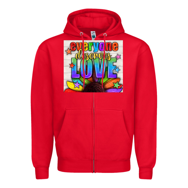 Everyone Deserves Love Pride Lgbtq+ Tumbler Zipper Hoodie by BundleAndBundleShop | Teevron
