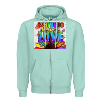Seafoam Everyone Deserves Love Pride LGBTQ+ Tumbler Zipper Hoodie - BundleAndBundleShop