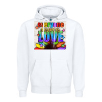 White Everyone Deserves Love Pride LGBTQ+ Tumbler Zipper Hoodie - BundleAndBundleShop