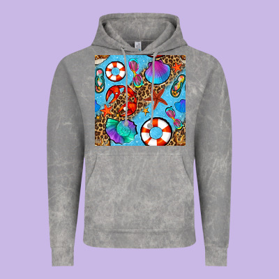 Summer With Leopard Seamless Pattern Vintage Hoodie Designed By Bundleandbundleshop