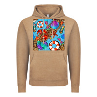 Vintage Coffee summer with leopard seamless pattern Vintage Hoodie - BundleAndBundleShop