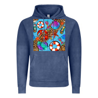 Vintage Denim summer with leopard seamless pattern Vintage Hoodie - BundleAndBundleShop