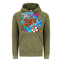 Vintage Olive summer with leopard seamless pattern Vintage Hoodie - BundleAndBundleShop