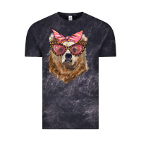 Cloud Black mama bear with glasses and bandana Vintage Tee - Artiststas