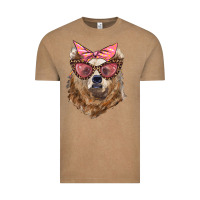 Vintage Coffee mama bear with glasses and bandana Vintage Tee - Artiststas
