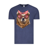 Vintage Denim mama bear with glasses and bandana Vintage Tee - Artiststas
