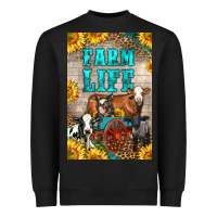 Black Western Farm Life Heavyweight Sweatshirt - LillyAllenDesigns