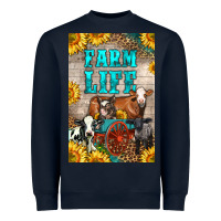 Navy Western Farm Life Heavyweight Sweatshirt - LillyAllenDesigns