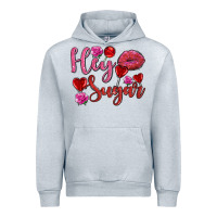 Heather Grey hey sugar with lips and candies olivia Urban Hoodie - OliviaCreatesArt