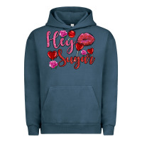 Pigment Midnight Navy hey sugar with lips and candies olivia Urban Hoodie - OliviaCreatesArt