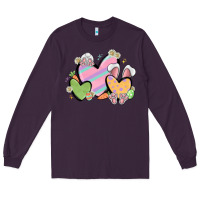 Plum easter hearts Long Sleeve Tee - MaliasSmallBusiness
