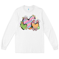 White easter hearts Long Sleeve Tee - MaliasSmallBusiness