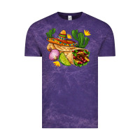 Cloud Purple burrito  with sombrero and union with cactus Vintage Tee - AdoDesignShop