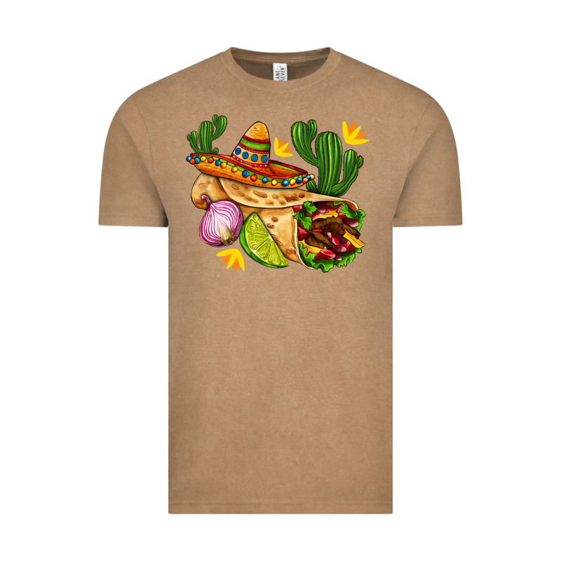 Burrito  With Sombrero And Union With Cactus Vintage Tee by AdoDesignShop | Teevron