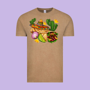 Burrito  With Sombrero And Union With Cactus Vintage Tee Designed By Adodesignshop