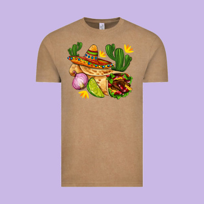 Burrito  With Sombrero And Union With Cactus Vintage Tee Designed By Adodesignshop