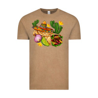 Vintage Coffee burrito  with sombrero and union with cactus Vintage Tee - AdoDesignShop