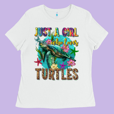 Just A Girl Who Loves Turtles Ladies Tee Designed By Texasbilliewilder