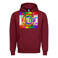Burgundy Foster Love LGBTQ+ Tumbler Zipper Hoodie - BundleAndBundleShop