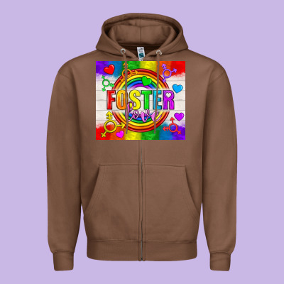 Foster Love Lgbtq+ Tumbler Zipper Hoodie Designed By Bundleandbundleshop