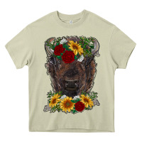 Mossy bison face with flowers Heavy Core Tee - RanaPortraitStore