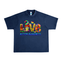 Navy autism awareness love Urban Heavy Tee - BarkalooDesign