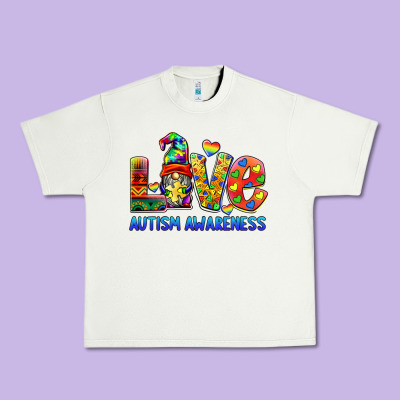 Autism Awareness Love Urban Heavy Tee Designed By Barkaloodesign