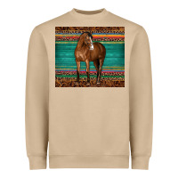 Mushroom western horse serape  leather leopard Heavyweight Sweatshirt - BarkalooDesign
