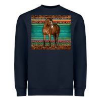 Western Horse Serape  Leather Leopard Heavyweight Sweatshirt | Teevron