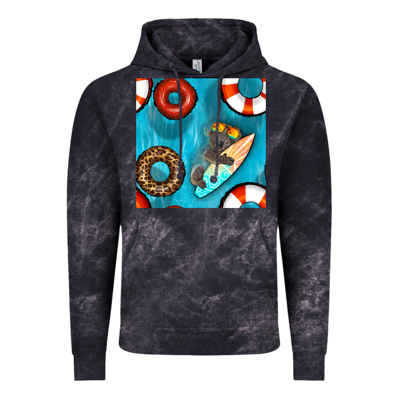 Koala At The Pool Seamless Pattern Vintage Hoodie by BundleAndBundleShop | Teevron