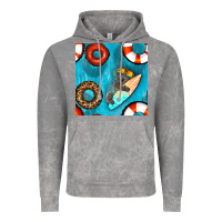Cloud Rock koala at the pool seamless pattern Vintage Hoodie - BundleAndBundleShop