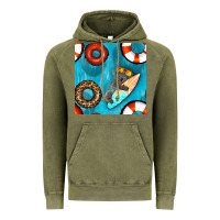 Vintage Olive koala at the pool seamless pattern Vintage Hoodie - BundleAndBundleShop