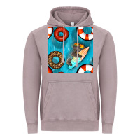 Vintage Zinc koala at the pool seamless pattern Vintage Hoodie - BundleAndBundleShop