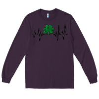 Plum shamrock heartbeat Long Sleeve Tee - MaliasSmallBusiness