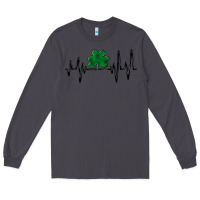 Smoke shamrock heartbeat Long Sleeve Tee - MaliasSmallBusiness