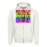 Oatmeal Heather Free Nurse Hugs LGBTQ+ Tumbler Zipper Hoodie - BundleAndBundleShop
