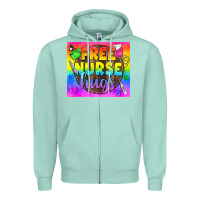 Seafoam Free Nurse Hugs LGBTQ+ Tumbler Zipper Hoodie - BundleAndBundleShop